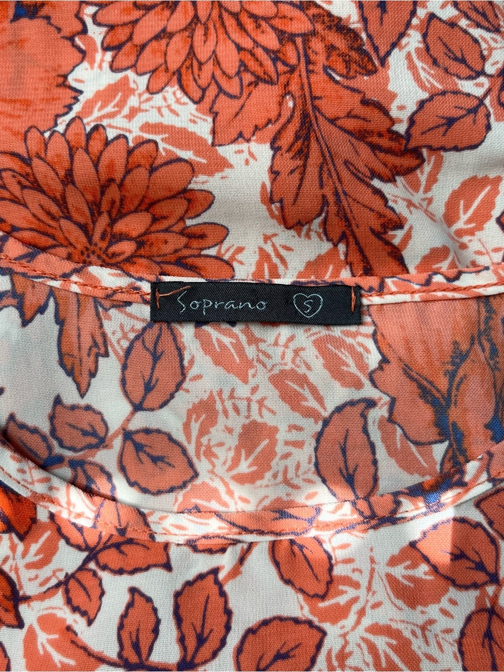 Soprano Coral Floral Elastic-Waist Mini Dress - Picture 6 of 7